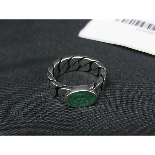 Gucci Interlocking Ring Silver Green
