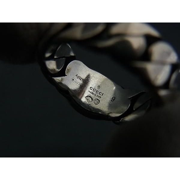Gucci Interlocking Ring Silver Green — view 5