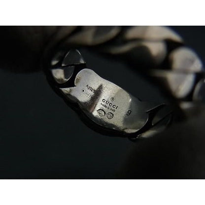 Gucci Interlocking Ring Silver Green — view 5