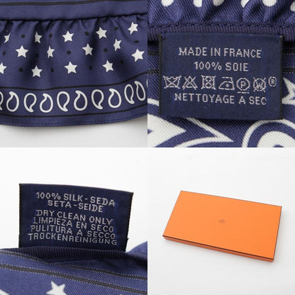 Hermes Carre 65 Brides De GALA Ceremonial Horse Maitre D'oeil Ruffled Scarf Navy