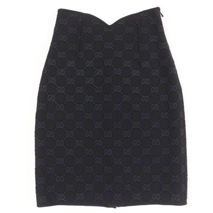 Gucci 747361 GG Viscose Cles Loop Skirt Black XS Hanger Genuine