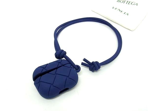 Bottega Veneta Intrecciato Rubber Airpods Case Airpods Case Navy