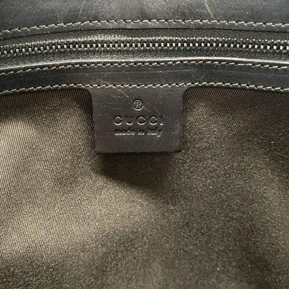 Gucci Tote Bag GG Pattern 106241 Dark Brown And Beige Leather