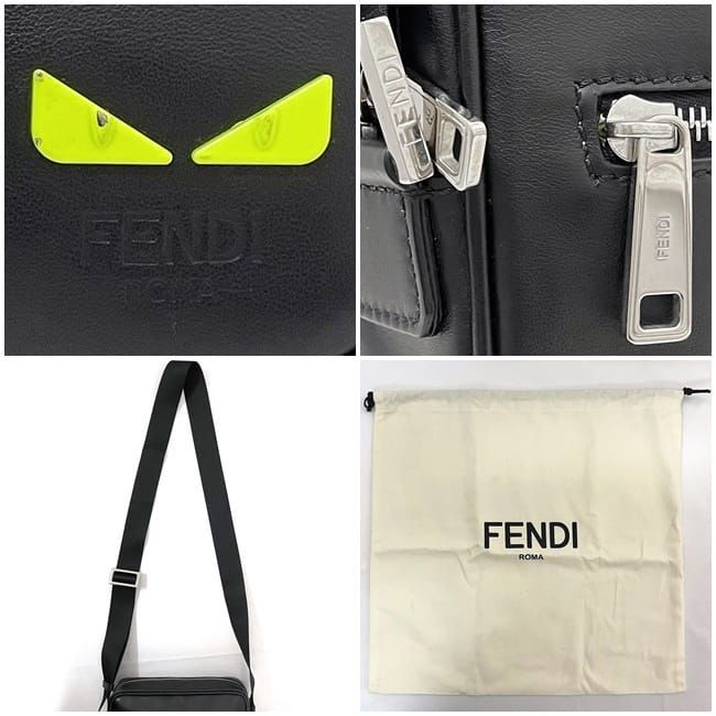 Fendi Shoulder Bag F22868 Black Neon Green