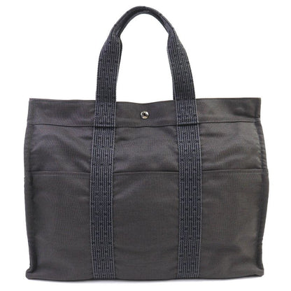 Hermes Yale Line GM Serie Button Canvas Large Shape Tote Bag Boston Bag Gray