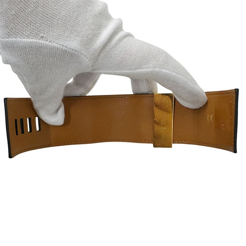 Hermes Bangle Women's Branded Collierd Chien Calf Black Gold Hardware Size XS