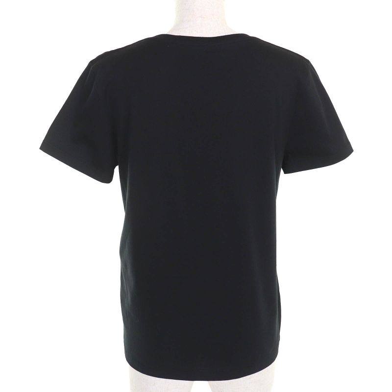 Celine 2x314916g 100% Cotton Logo Crew Neck Short Sleeve T-shirt Black White S