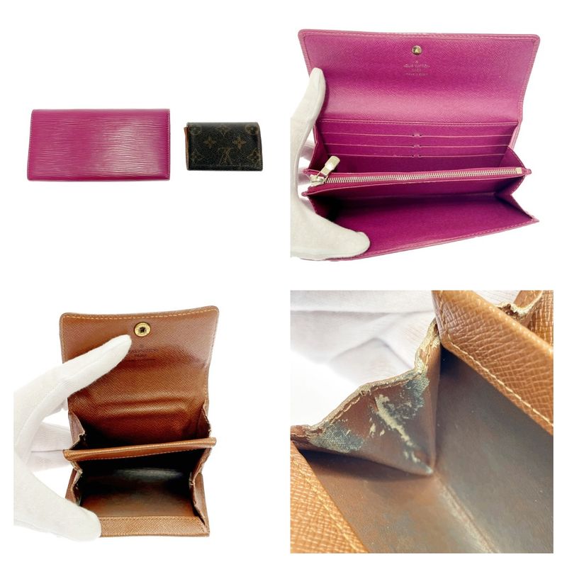 Louis Vuitton Epi PVC Wallets Set of 4 Purple 395754 Long Wallets