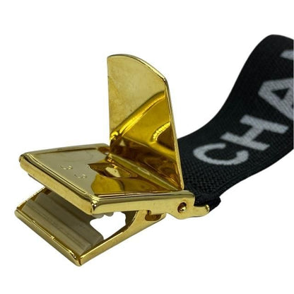 Chanel Armband Clip Accessory Small Logo Rubber GP Black
