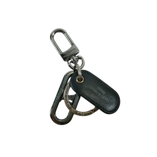 Louis Vuitton Key Holder LV Signature Chain Black Silver Monogram Ring