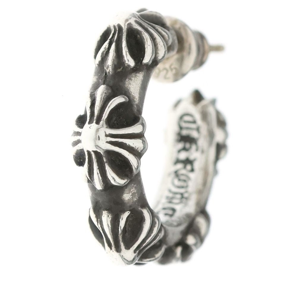 Chrome Hearts Hoop Cross Band Earrings Silver