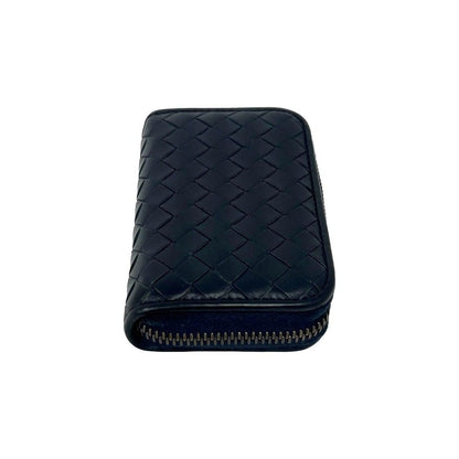 Bottega Veneta Intrecciato Leather Compact Coin Case Card Navy — view 5