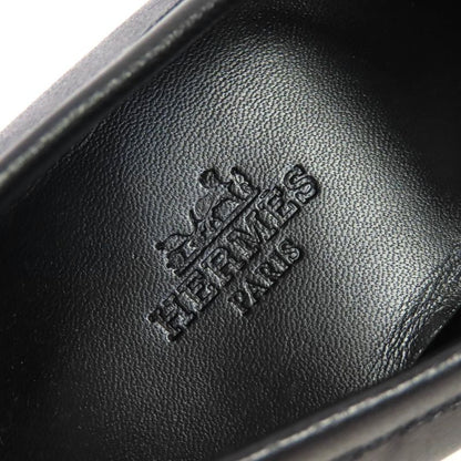 Hermes Royale Gold Hardware Moccasin H Motif Buckle Fringe Leather Loafer Black