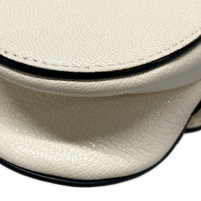 Dior/christian Dior Handbag Saddle Micro Bag White Mini Bag Leather