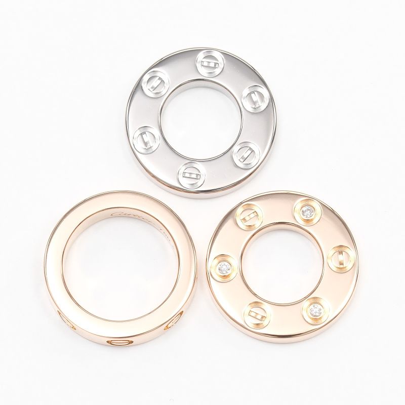 Cartier Love Three Hoops 18K Pink Gold X 18K White Gold X Diamonds Ladies 8.8g