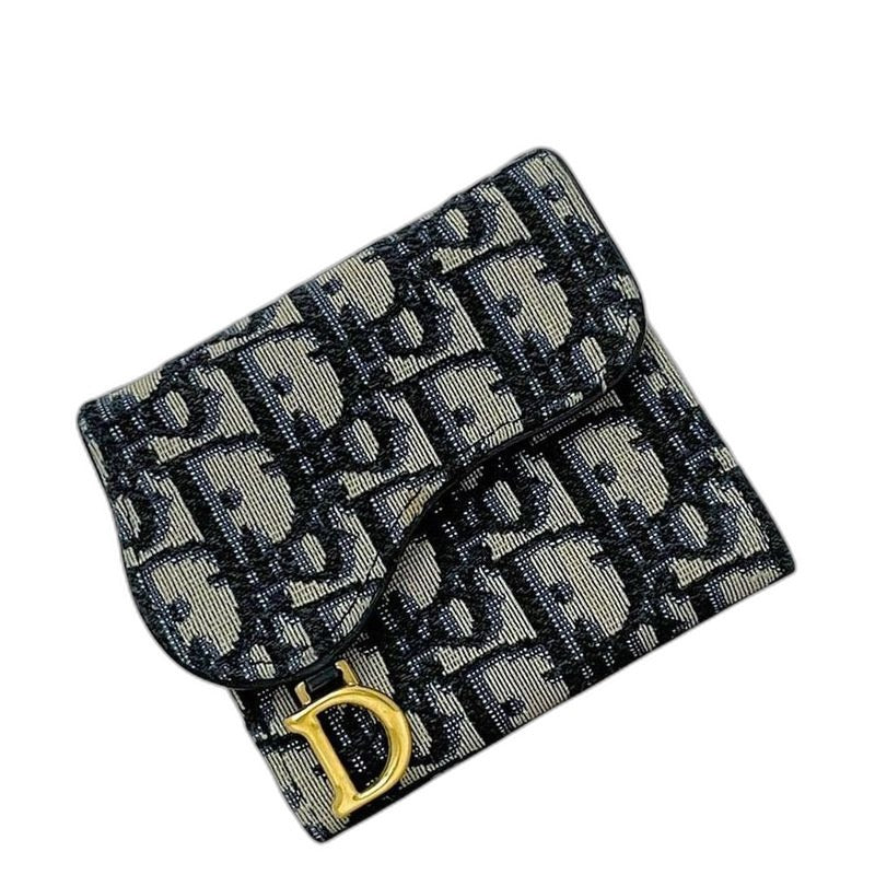 Dior Trifold Wallet Navy Blue