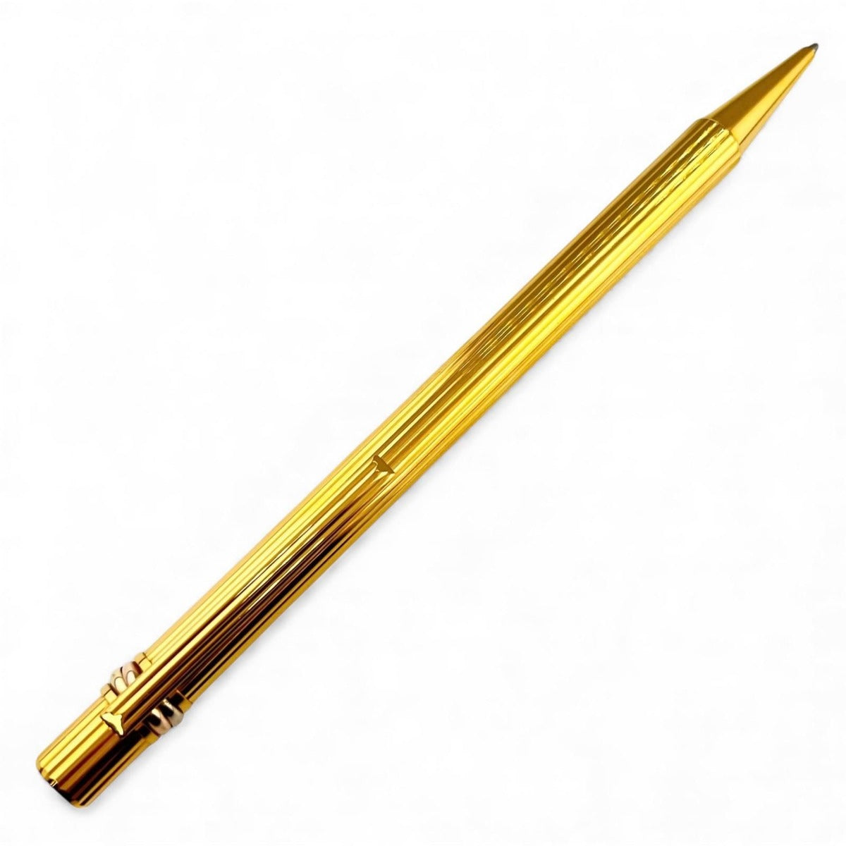 Cartier Trinity de Striped Twist Ballpoint Pen Gold with Case — view 2