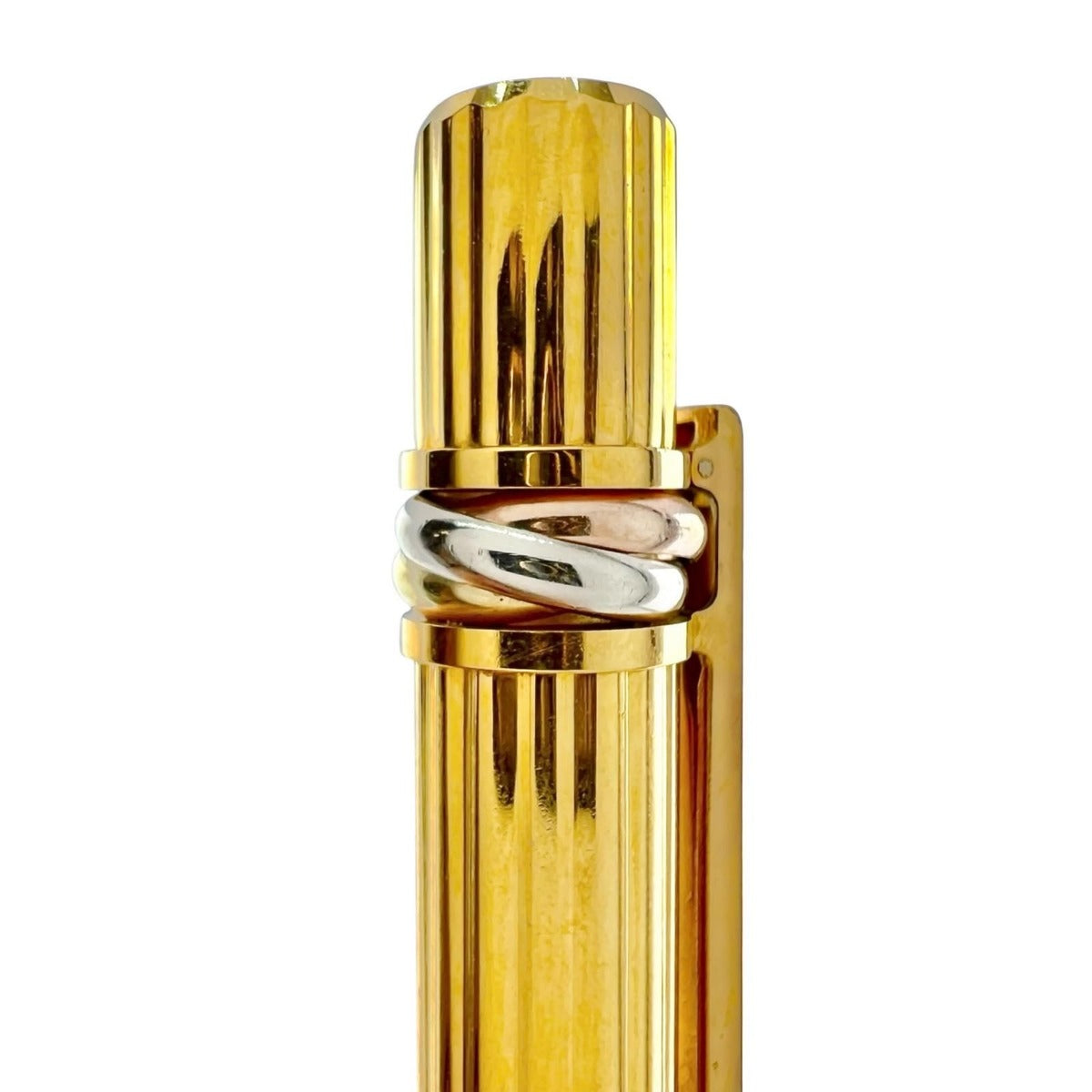 Cartier Trinity de Striped Twist Ballpoint Pen Gold with Case — view 5