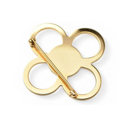 Louis Vuitton Pin Brooch Monogram Flower Gold Pearl Motif — view 4