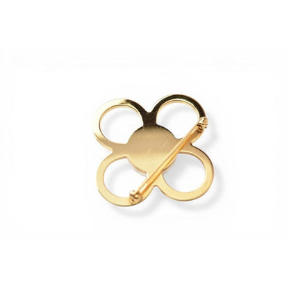 Louis Vuitton Pin Brooch Monogram Flower Gold Pearl Motif — view 5