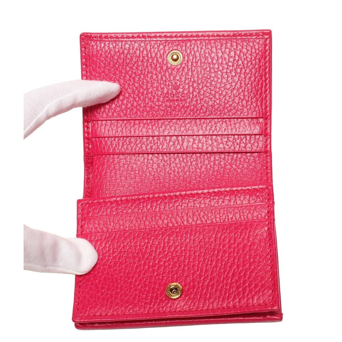 Gucci Bifold Wallet GG Marmont Pink Size Details — view 5