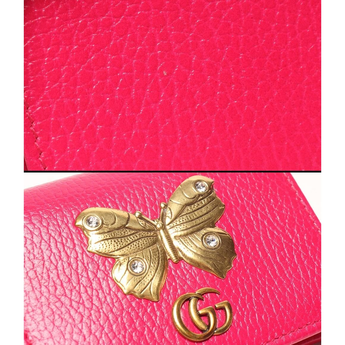 Gucci Bifold Wallet GG Marmont Pink Size Details — view 9