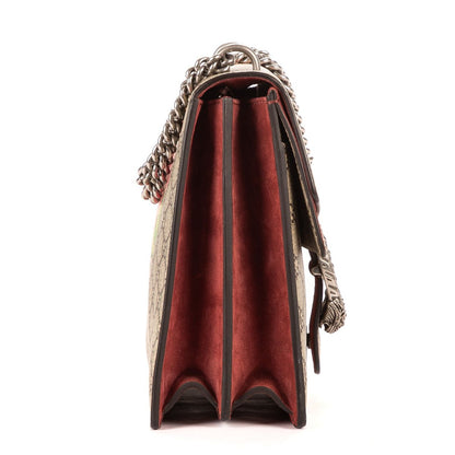 Gucci Blooms Dionysus Beige Burgundy Supreme Canvas Shoulder Bag — view 4