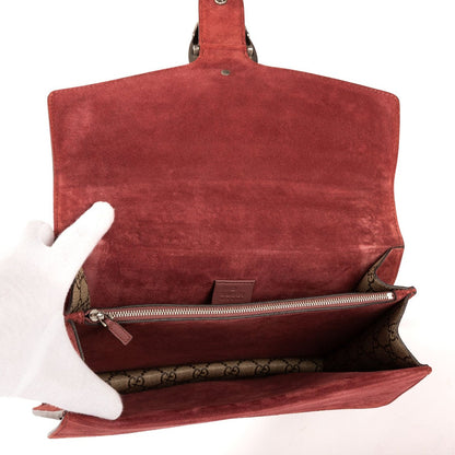 Gucci Blooms Dionysus Beige Burgundy Supreme Canvas Shoulder Bag — view 9