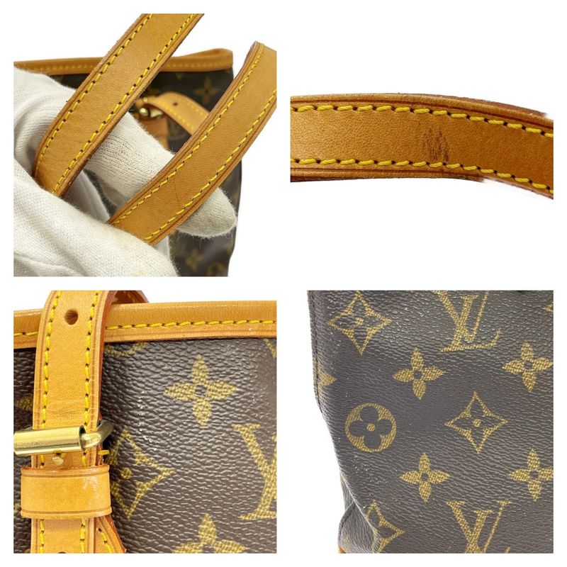 Louis Vuitton M42238 Monogram PVC Petit Bucket PM Brown 386879 Shoulder