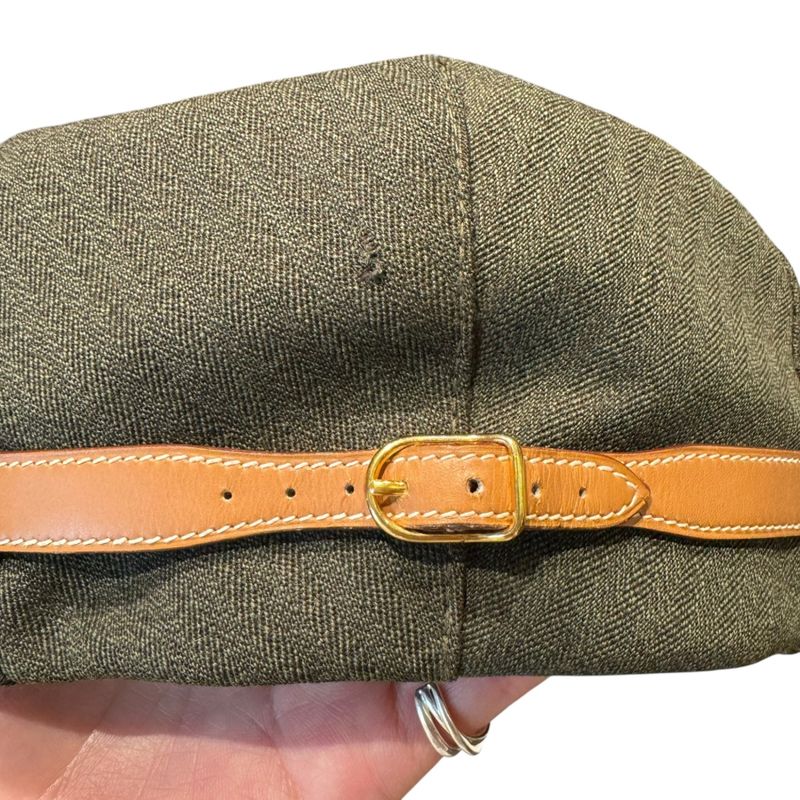 Hermes Chapeaux Motsch Leather Belt Hunting Men's Olive 57