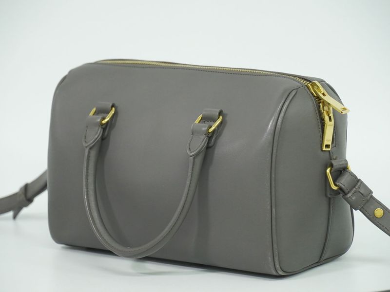 Authentic Saint Laurent Baby Duffle 2WAY Shoulder Bag Handbag Pochette Leather