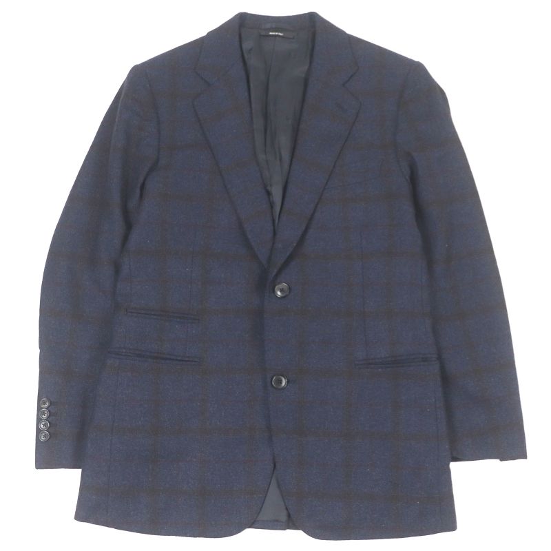 Hermes 100% Cashmere Window Pen Single Ancon Jacket Tailored Jacket Navy 46