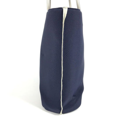 Chanel Handbag Metal Handle Polyamide Navy