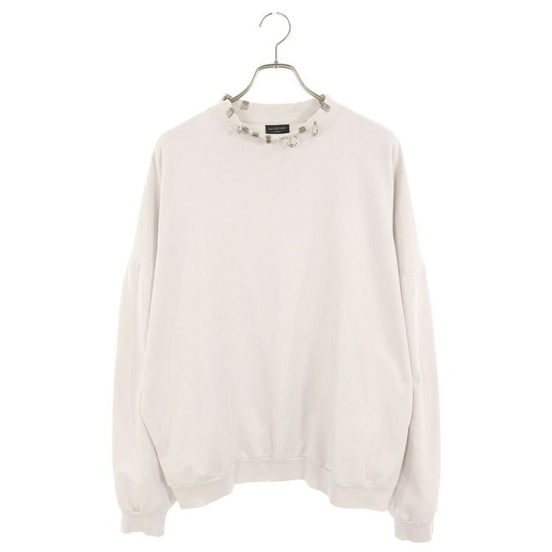 Balenciaga 23 AW Tpvd9 Earrings Crew Neck Vintage Finish Sweatshirt