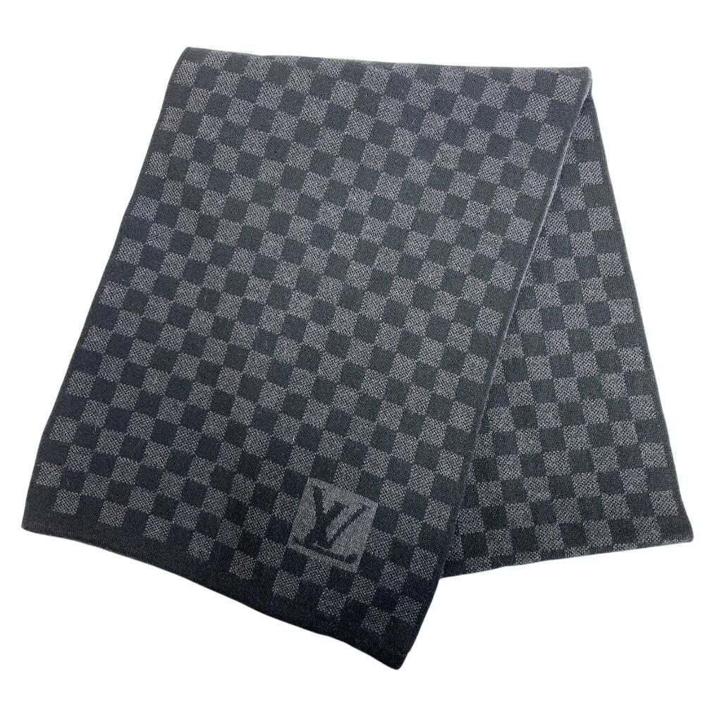 Louis Vuitton Echarpe Petit Damier Wool Scarf Black