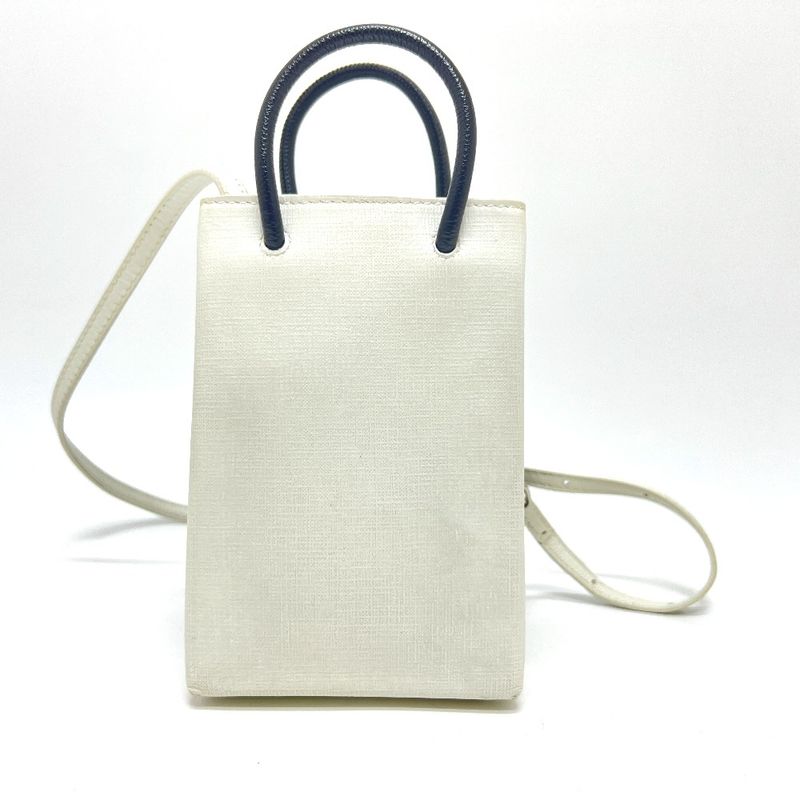 Balenciaga Tote Bag Everyday Shopping Phone Shoulder 593826 Leather White