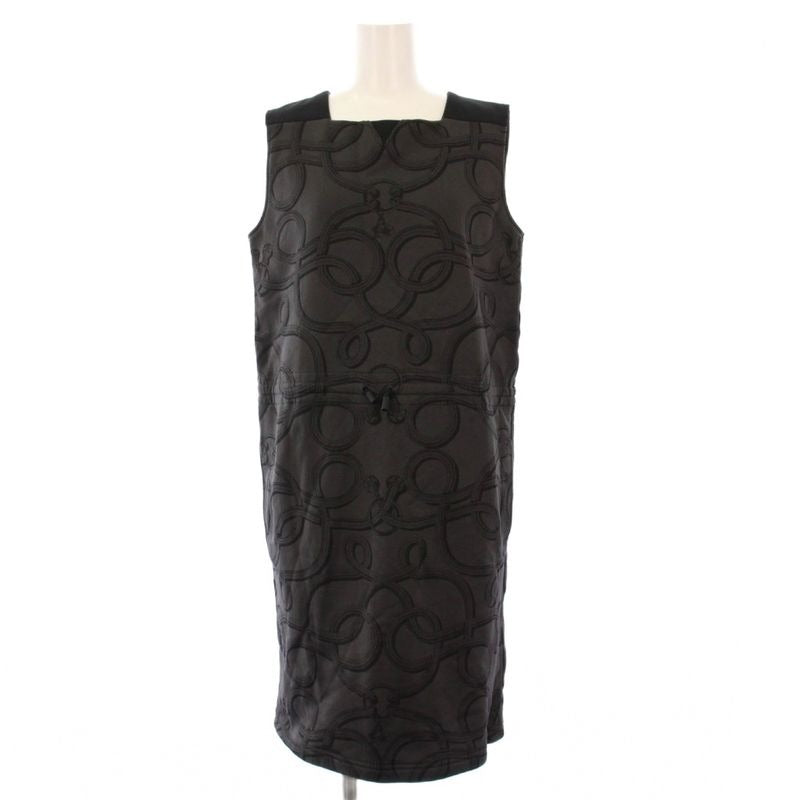Hermes 25 AW Palfrowa Remix Print Sleeveless Dress Knee Length 36 Khaki KH