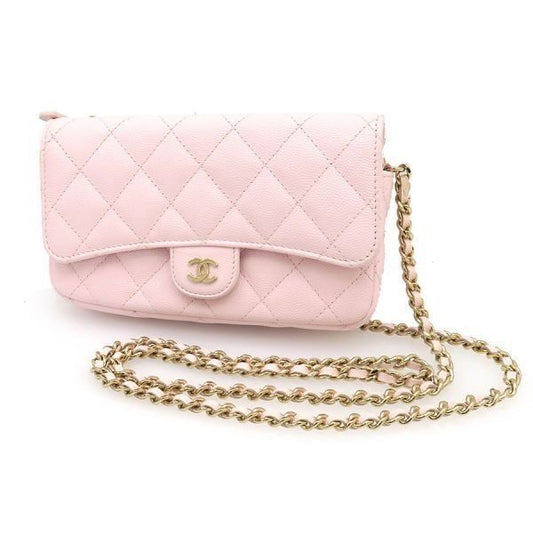 Chanel Quilted Caviar Chain Wallet