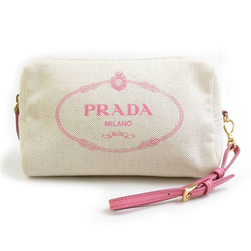 Prada Canvas Pink Cosmetic Pouch