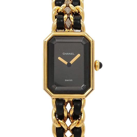 Chanel Premiere L Vintage Watch Black Gold