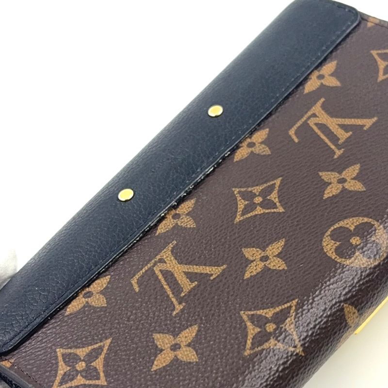 Louis Vuitton Portefeuille Pallas Leather And Canvas Brown Wallet Gold M64092