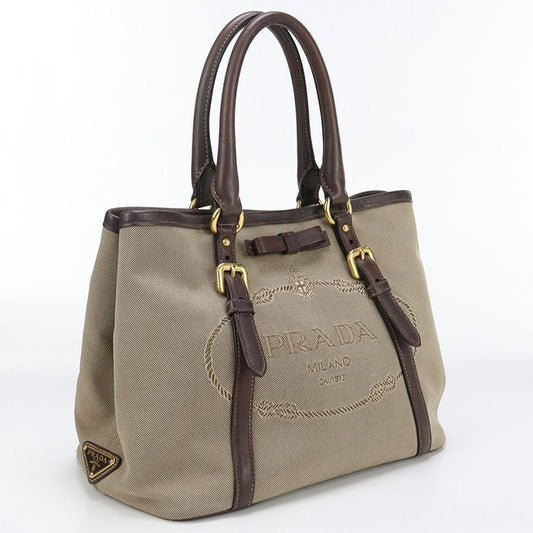 Prada Tote Bag Logo Jacquard Pr85840 Tote Bag Tote Leather Women