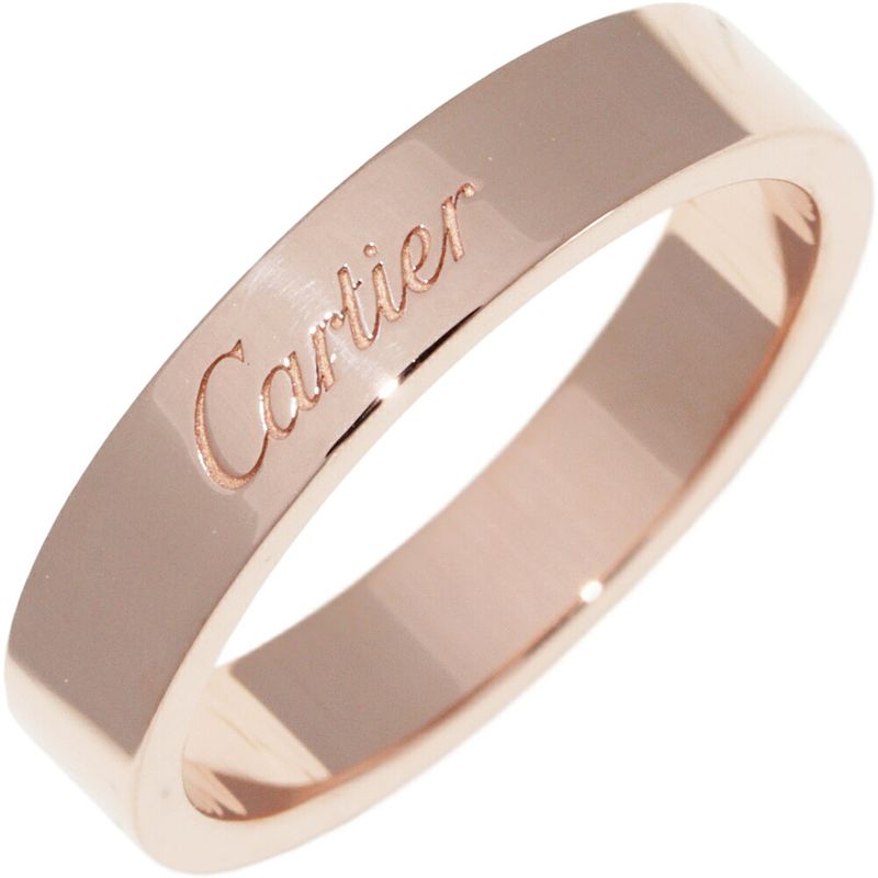 Cartier Ring 18K Pink Gold C De Cartier Ring Engraved Ring Width 4mm (016in)