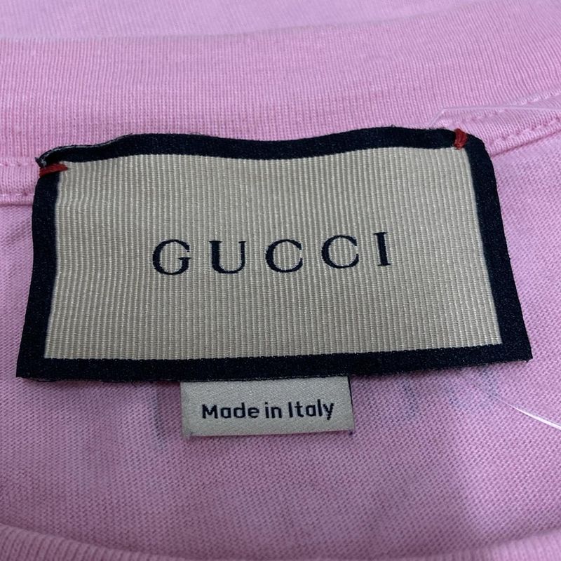 Gucci Short Sleeve T-shirt Size M - 616036 Pink And Red