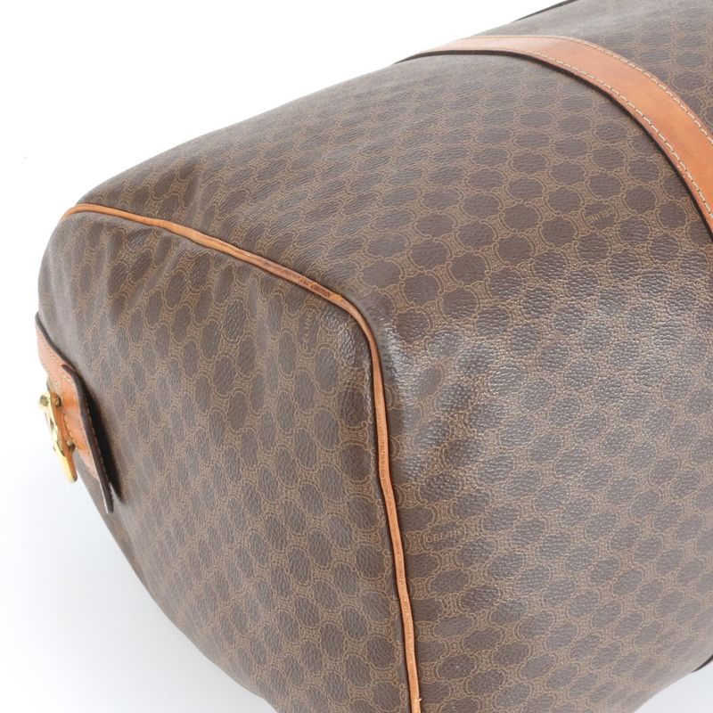 Vintage Celine Macadam Triomphe Leather Boston Bag Business Travel Tote Travel