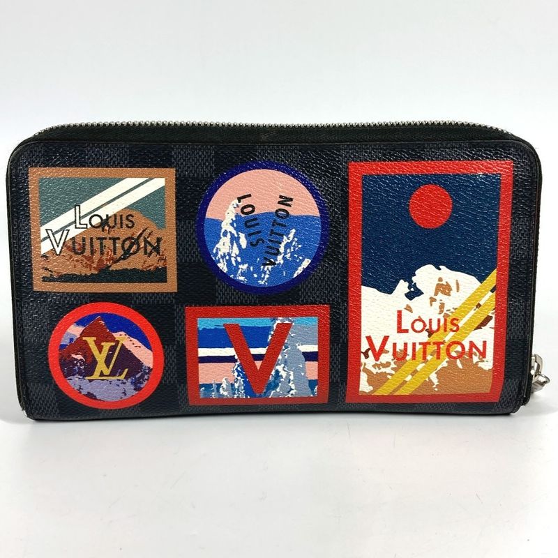 Louis Vuitton Long Wallet Zippy Organizer NM N60153 Damier Graphite Canvas Black