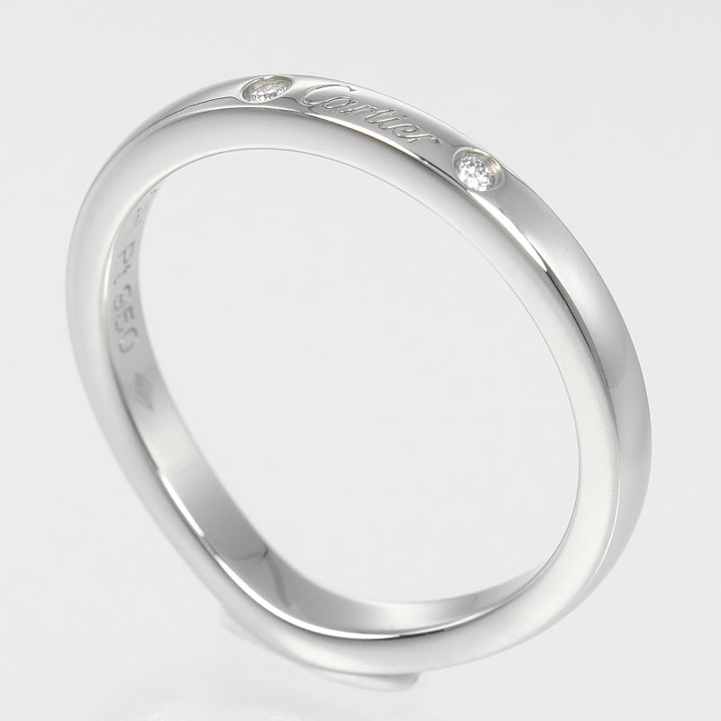 Cartier Ballerina Curve Pt950platinum × Diamond #7 Ladies 3g Ring