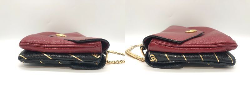 Gucci GG Cat Double Face 2way Chain Shoulder Bag 524822 Leather Black and Red