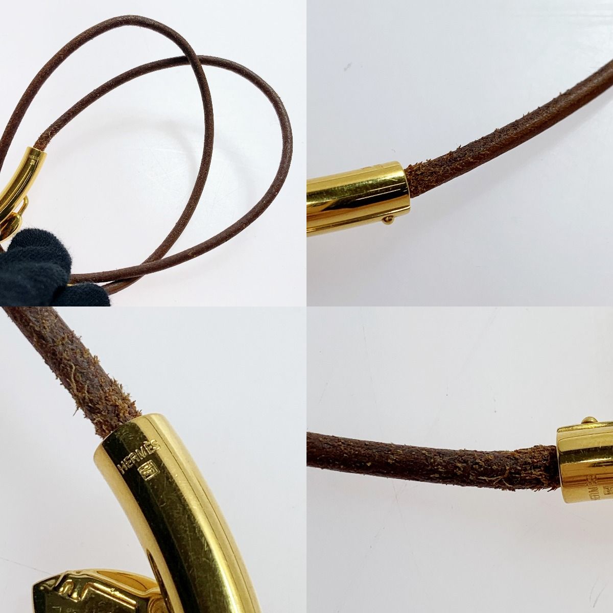 Hermes Viviride Heart Choker Leather Accessories Necklace