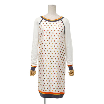 Hermes Jeu de Billes Marble Game Dress 34 Twill Rene Knit Contrast White Multicolor